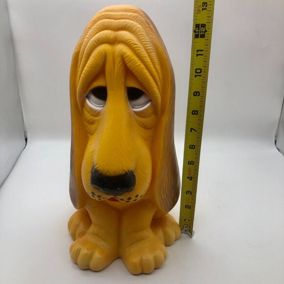 Vintage 1971 Prod Corp Sad Bassett Hound Dog Coin Bank Hard Vinyl 13" Tall - Picture 8 of 10